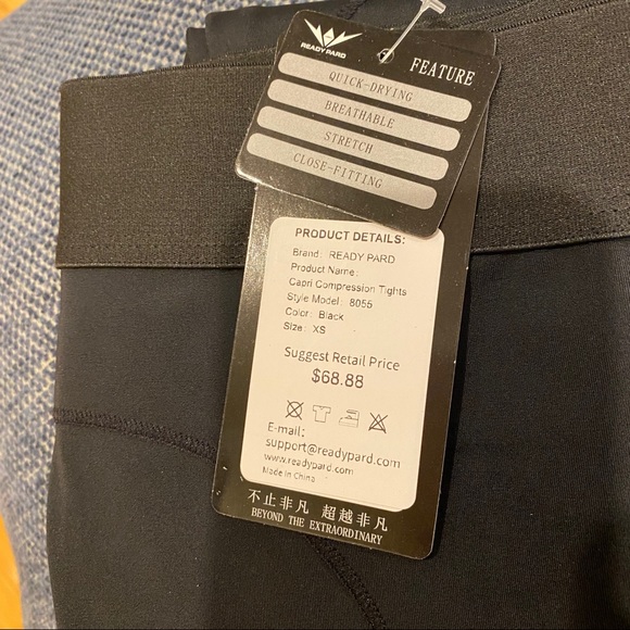 Ready Pard workout leggings running compression tights tummy control shapewear - Picture 10 of 12